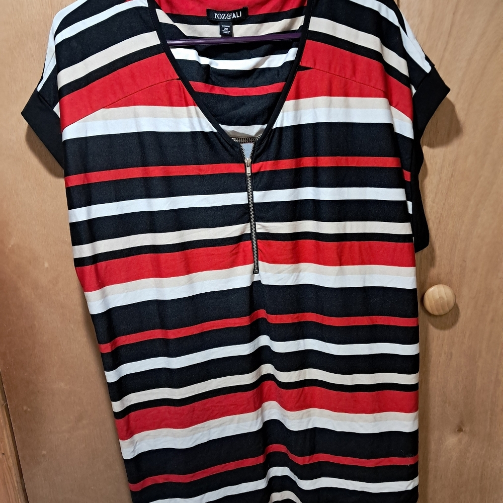 Striped Red and Black Top